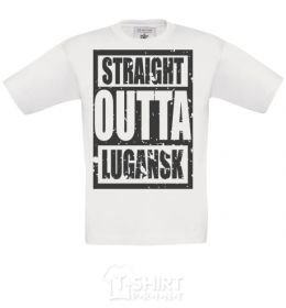 Kids T-shirt Straight outta Lugansk White фото