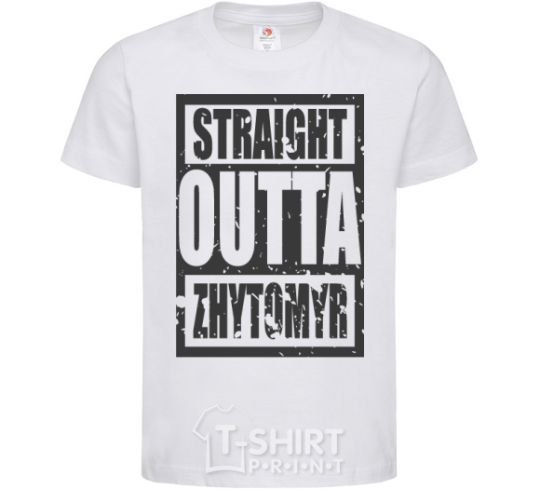 Kids T-shirt Straight outta Zhytomyr White фото