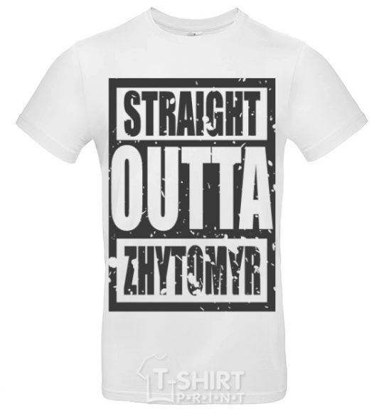Мужская футболка Straight outta Zhytomyr Белый фото
