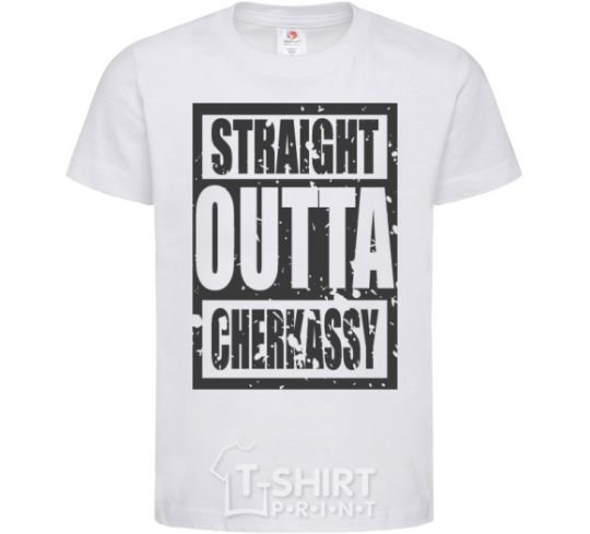 Kids T-shirt Straight outta Cherkassy White фото