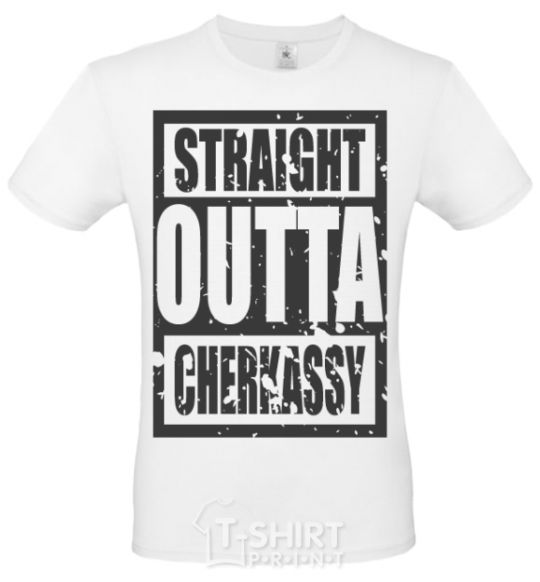 Men's T-Shirt Straight outta Cherkassy White фото