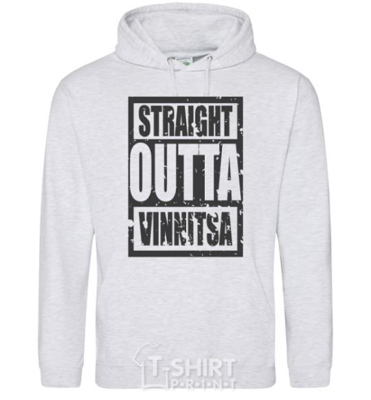 Men`s hoodie Straight outta Vinnitsa sport-grey фото