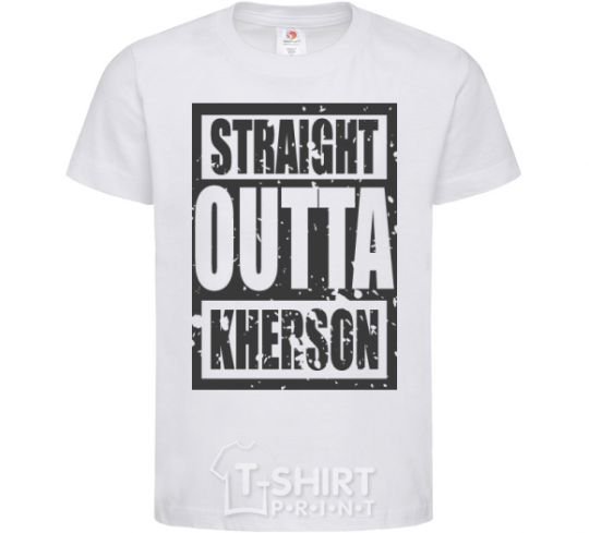 Kids T-shirt Straight outta Kherson White фото