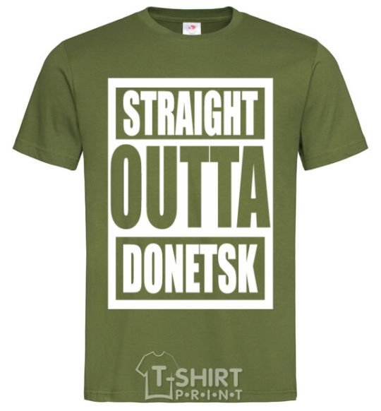 Мужская футболка Straight outta Donetsk Оливковый фото