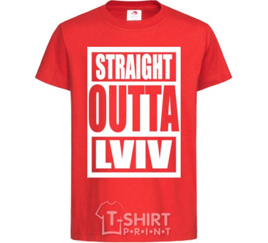 Kids T-shirt Straight outta Lviv red фото