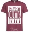 Men's T-Shirt Straight outta Lviv burgundy фото