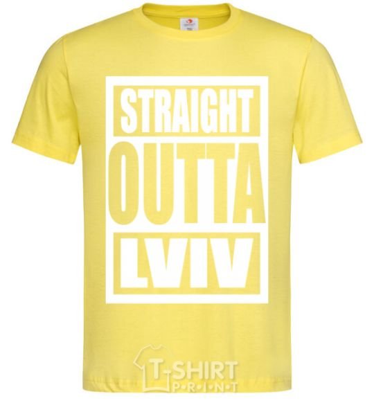 Men's T-Shirt Straight outta Lviv cornsilk фото