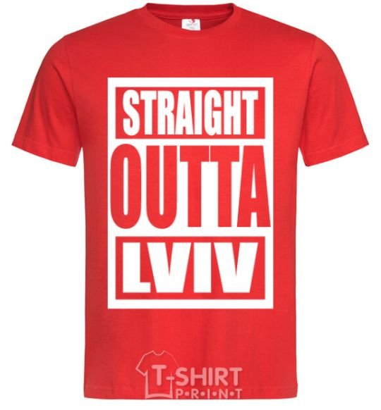 Men's T-Shirt Straight outta Lviv red фото