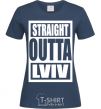 Women's T-shirt Straight outta Lviv navy-blue фото