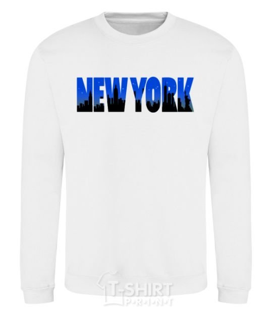 Sweatshirt New York night White фото