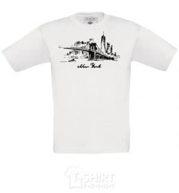 Kids T-shirt New York bridge White фото