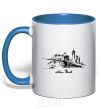 Mug with a colored handle New York bridge royal-blue фото