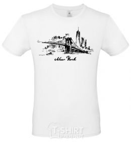Men's T-Shirt New York bridge White фото