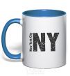 Чашка с цветной ручкой New York city Ярко-синий фото