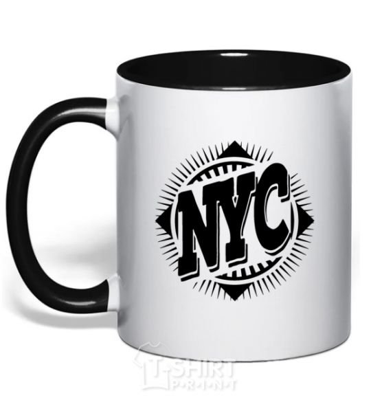 Чашка с цветной ручкой NYC Черный фото