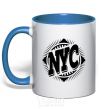 Mug with a colored handle NYC royal-blue фото