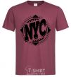 Men's T-Shirt NYC burgundy фото