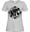 Женская футболка NYC Серый фото