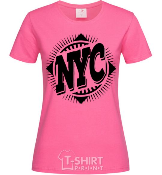 Женская футболка NYC Ярко-розовый фото