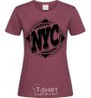 Женская футболка NYC Бордовый фото