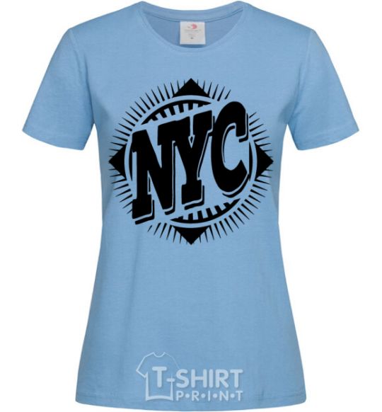 Женская футболка NYC Голубой фото