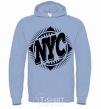 Men`s hoodie NYC sky-blue фото