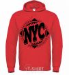 Men`s hoodie NYC bright-red фото
