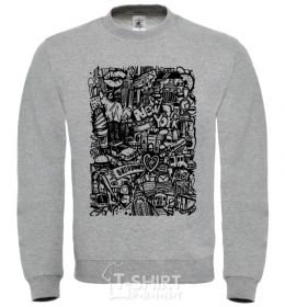 Sweatshirt NY print sport-grey фото