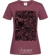 Women's T-shirt NY print burgundy фото