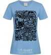 Women's T-shirt NY print sky-blue фото