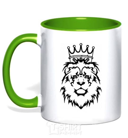 Чашка с цветной ручкой Лев король V.1 Зеленый фото