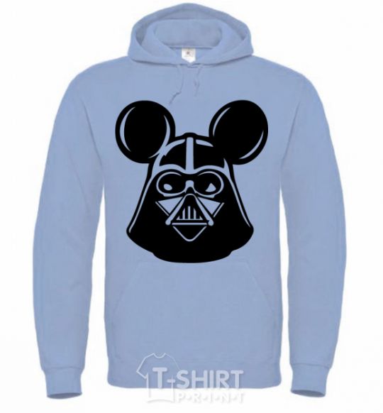 Men`s hoodie Darth Mouse sky-blue фото