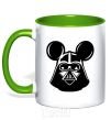 Mug with a colored handle Darth Mouse kelly-green фото