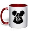 Mug with a colored handle Darth Mouse red фото