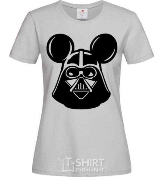 Women's T-shirt Darth Mouse grey фото