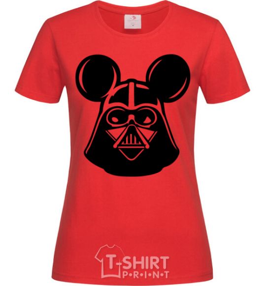 Women's T-shirt Darth Mouse red фото