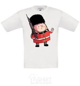 Детская футболка Гвардеец королевы Белый фото