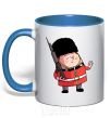 Mug with a colored handle The Queen's Guardsman royal-blue фото