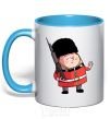 Mug with a colored handle The Queen's Guardsman sky-blue фото
