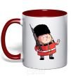 Mug with a colored handle The Queen's Guardsman red фото