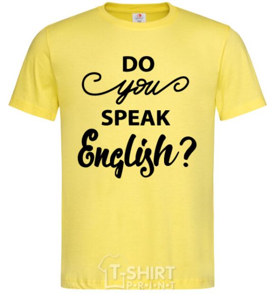 Men's T-Shirt Do you speak english cornsilk фото