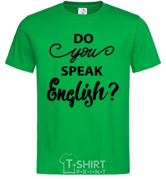 Men's T-Shirt Do you speak english kelly-green фото