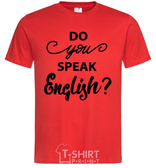 Men's T-Shirt Do you speak english red фото