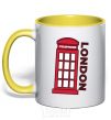 Mug with a colored handle London yellow фото
