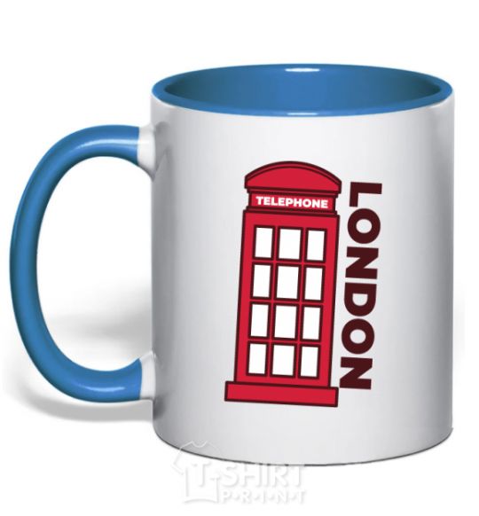 Чашка с цветной ручкой London Ярко-синий фото