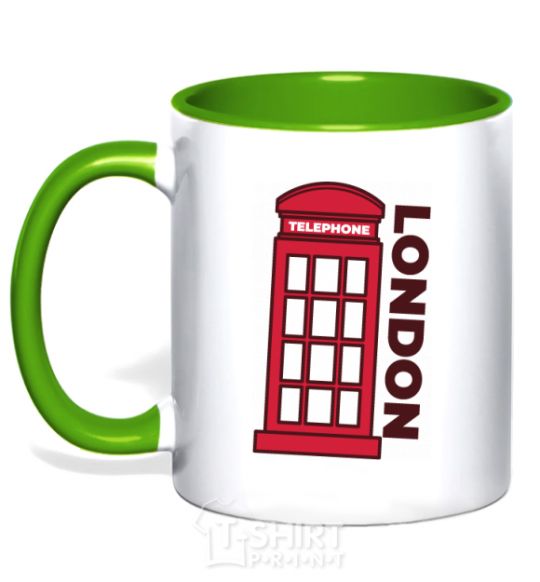 Mug with a colored handle London kelly-green фото