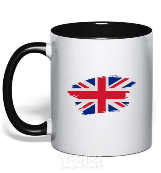 Mug with a colored handle The flag of England black фото