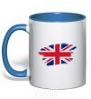 Mug with a colored handle The flag of England royal-blue фото