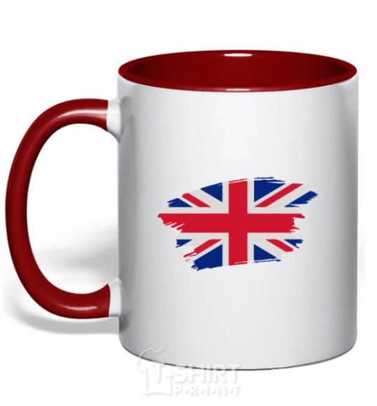 Mug with a colored handle The flag of England red фото