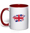 Mug with a colored handle The flag of England red фото
